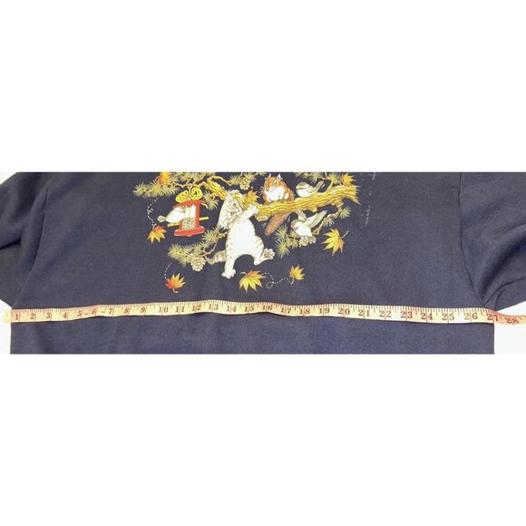 Vintage Whim Z Sweatshirt 3xl Blue Mock Neck Long Sleeve Grandmacore USA 80s 90s - Picture 7 of 14